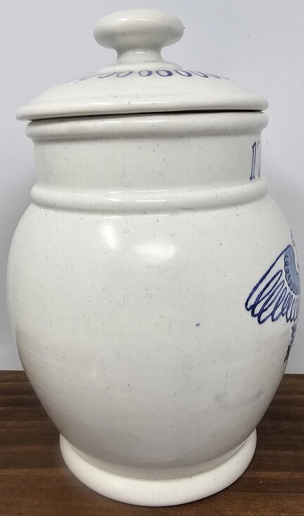 Vtg Patriotic Poppitrail Metlox Cali 1776 Eagle Cookie Jar Provincial Canister - Picture 2 of 10